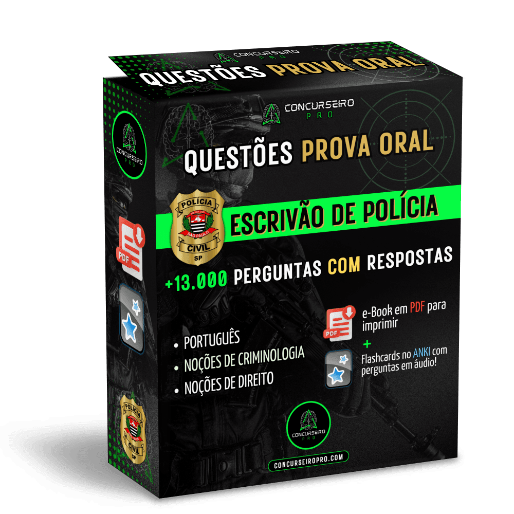 Concurseiro PRO, preparação para concursos policiais! Concurseiro PRO QUESTÕES PROVA ORAL - ESCRIVÃO