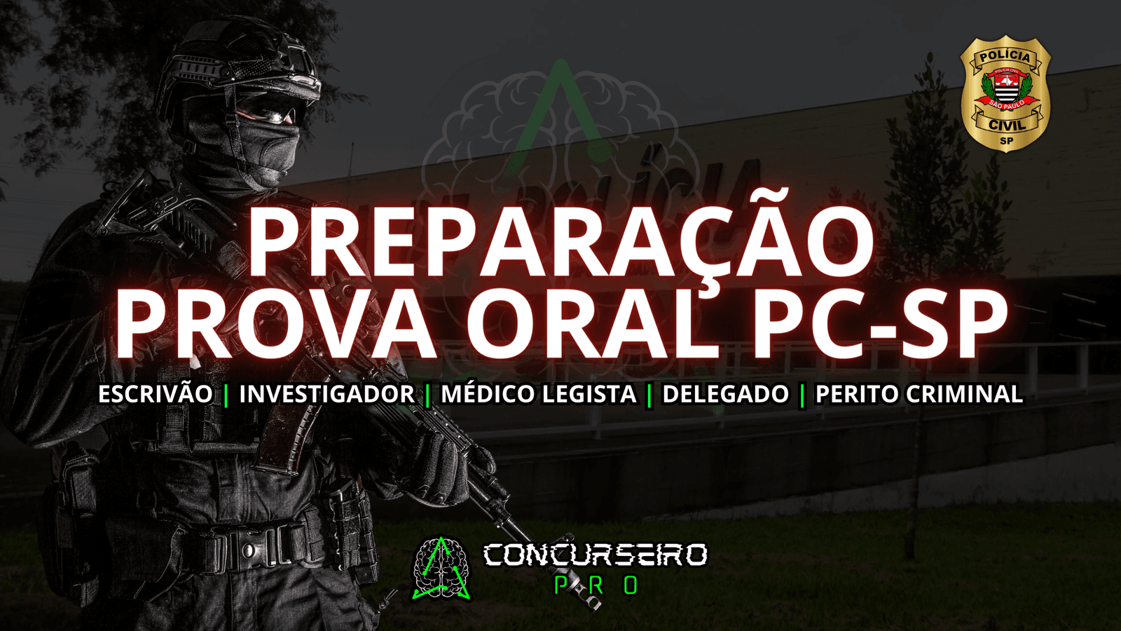 PREPARAÇÃO PROVA ORAL PC-SP - ESCRIVÃO INVESTIGADOR MÉDICO LEGISTA DELEGADO PERITO CRIMINAL