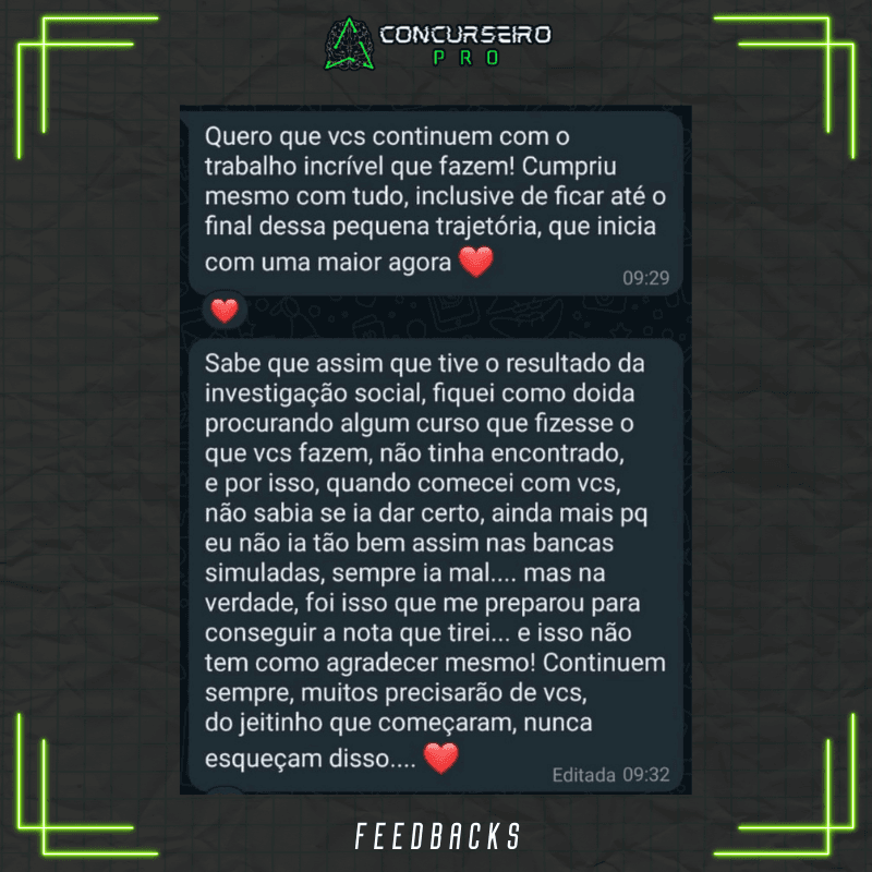 Concurseiro PRO, preparação para concursos policiais! Concurseiro PRO Feedbacks prova oral (4)
