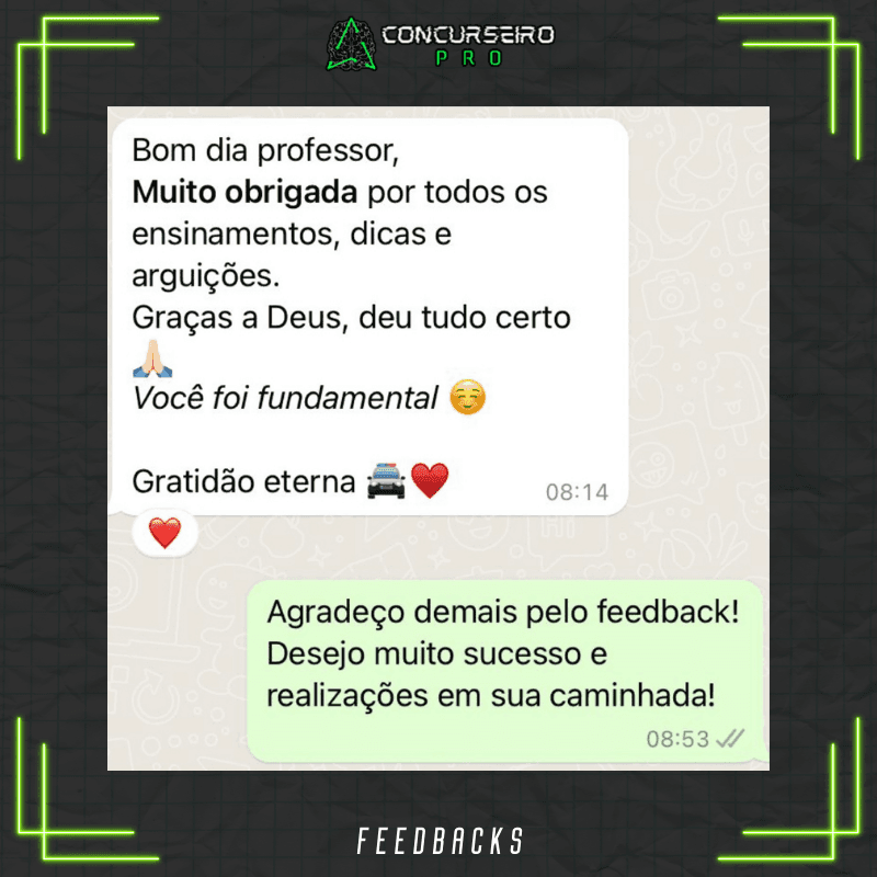 Concurseiro PRO, preparação para concursos policiais! Concurseiro PRO Feedbacks prova oral (5)