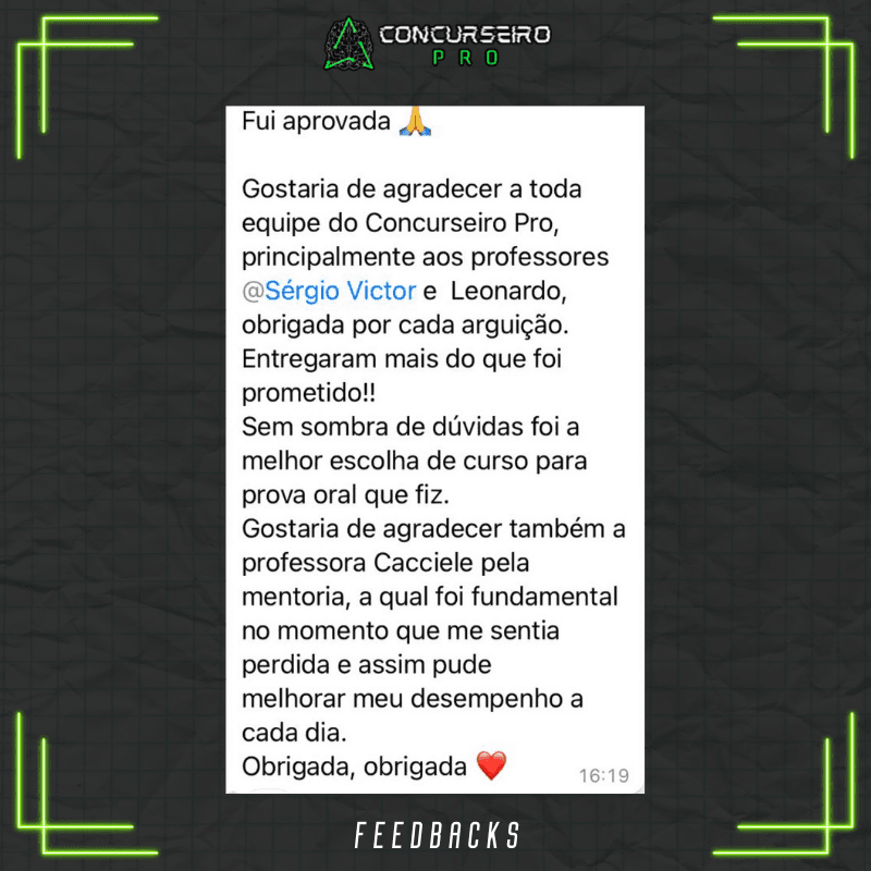 Concurseiro PRO, preparação para concursos policiais! Concurseiro PRO Feedbacks prova oral (6)